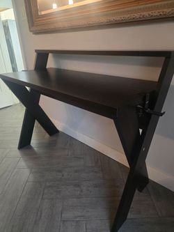 Dark Brown Two-Tier Studio Desk
