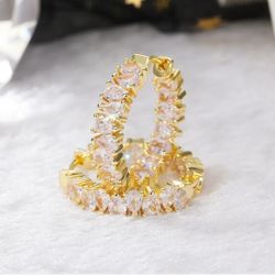 925 Silver Gold Hoop Earrings 