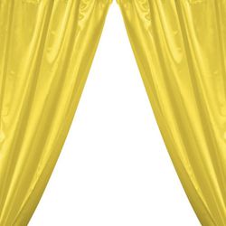 Reduced Price !! Yellow Satin Curtains 