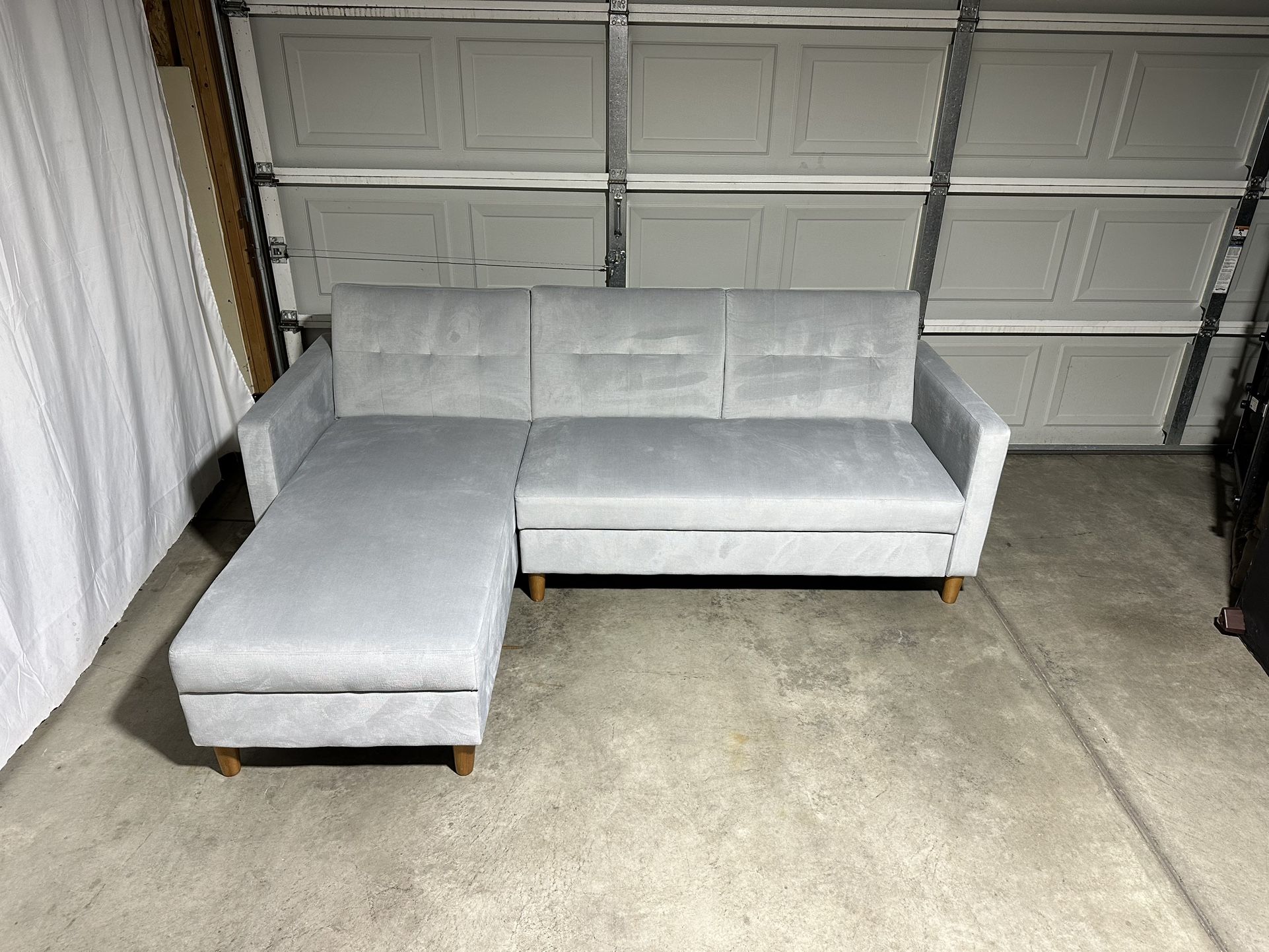 Grey Sectional Couch with Storage and Bed - Free Delivery