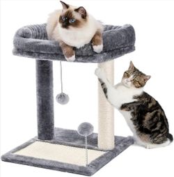 New Cat Scratching Post Bed, Small Cat Tree Tower with Cat Scratcher