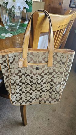 VINTAGE COACH SIGNATURE TOTE PURSE
