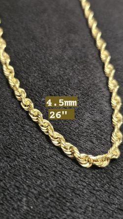 10K 🔥 Solid Yellow Gold Rope Chain/Necklace 💎 (Meet &Test) 🚗
