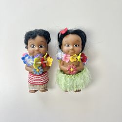 5" Rubber Hula Hawaiian Doll Pair Boy and Girl