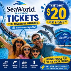 SeaWorld San Diego one day tickets, Enjoy max!