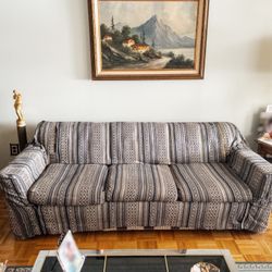 Mid-Century Sleeper Sofa with Pull-Out Bed Frame