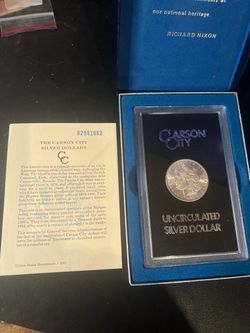 1883 Carson City Uncirculated Morgan Silver Dollar with box and coa