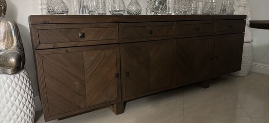 Customized Solid Wood Credenza 4 Drawers & 4 Doors