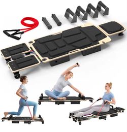 5-in-1 Pilates Reformer Home Gym System with Resistance Bands