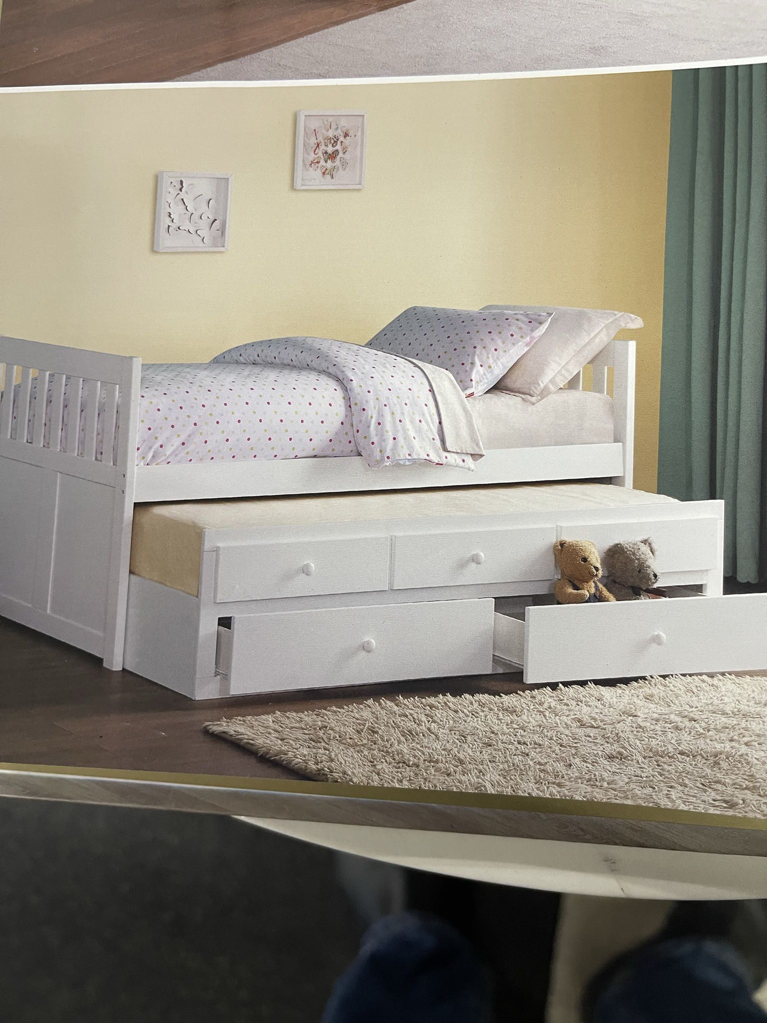 Twin Over Twin Trundle Bed On Sale( Mattresses Not Included) 