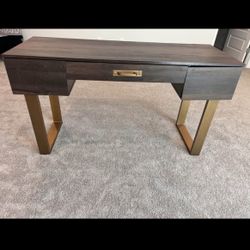 Wooden Desk With Golden Legs