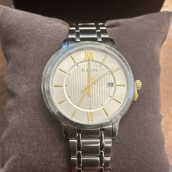 New Authentic Bulova Dress Classic Men's 40MM Silver Cream Dial Watch!