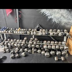 1760lbs Of Hex Dumbells 10s-80s