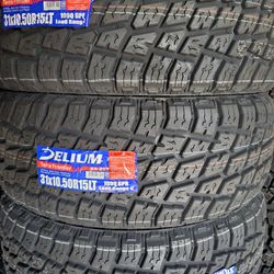 (4) 31x10.50r15 Delium A/T Tires 31 10.5 15 Inch AT