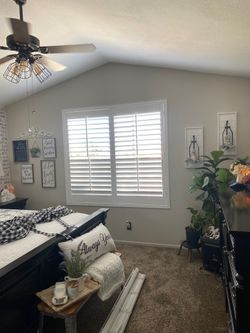 Custom Interior Wood Shutters. Install Included. Persianas De Madera. Best Pricing. We Service All of Southern California. 951-573-2560