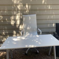 White Ikea desk and Chair 