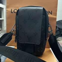 Louis Vuitton Bag  Monogram Reverse Eclipse Coated Canvas Double Phone NM Crossbody Pouch