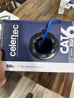 Cat6 UTP 500ft blue - 23AWG Solid Bare Copper CMR Riser