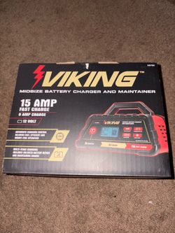 VIKING 15 Amp Fast Charge 8 amp charge Automatic Microprocessor-Controlled Battery Charger