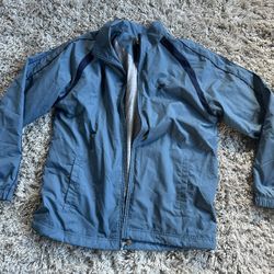 Nike Windbreaker Polyester Jacket Blue Mens L Large
