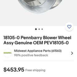18105- Penn Barry blower wheel Assy