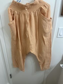 FREE PEOPLE BOHEMIAN STYLE PANTS FLOWY XS PEACH ORANGE