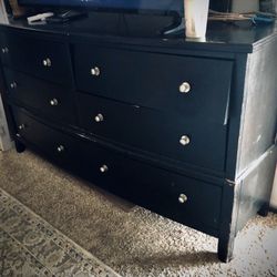 Large Black Sturdy Dresser For Sale