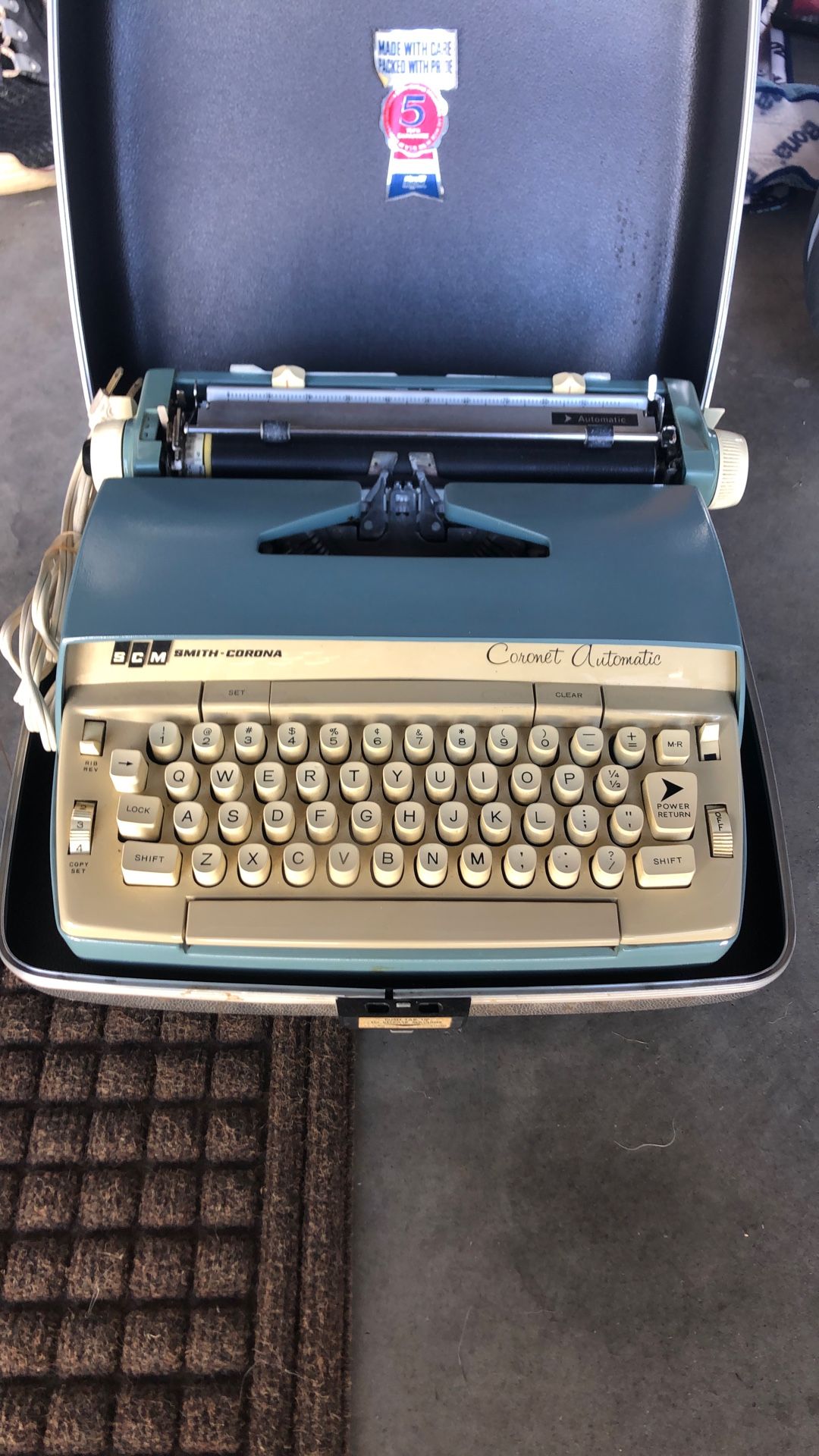 Smith Corona Typewriter In Case