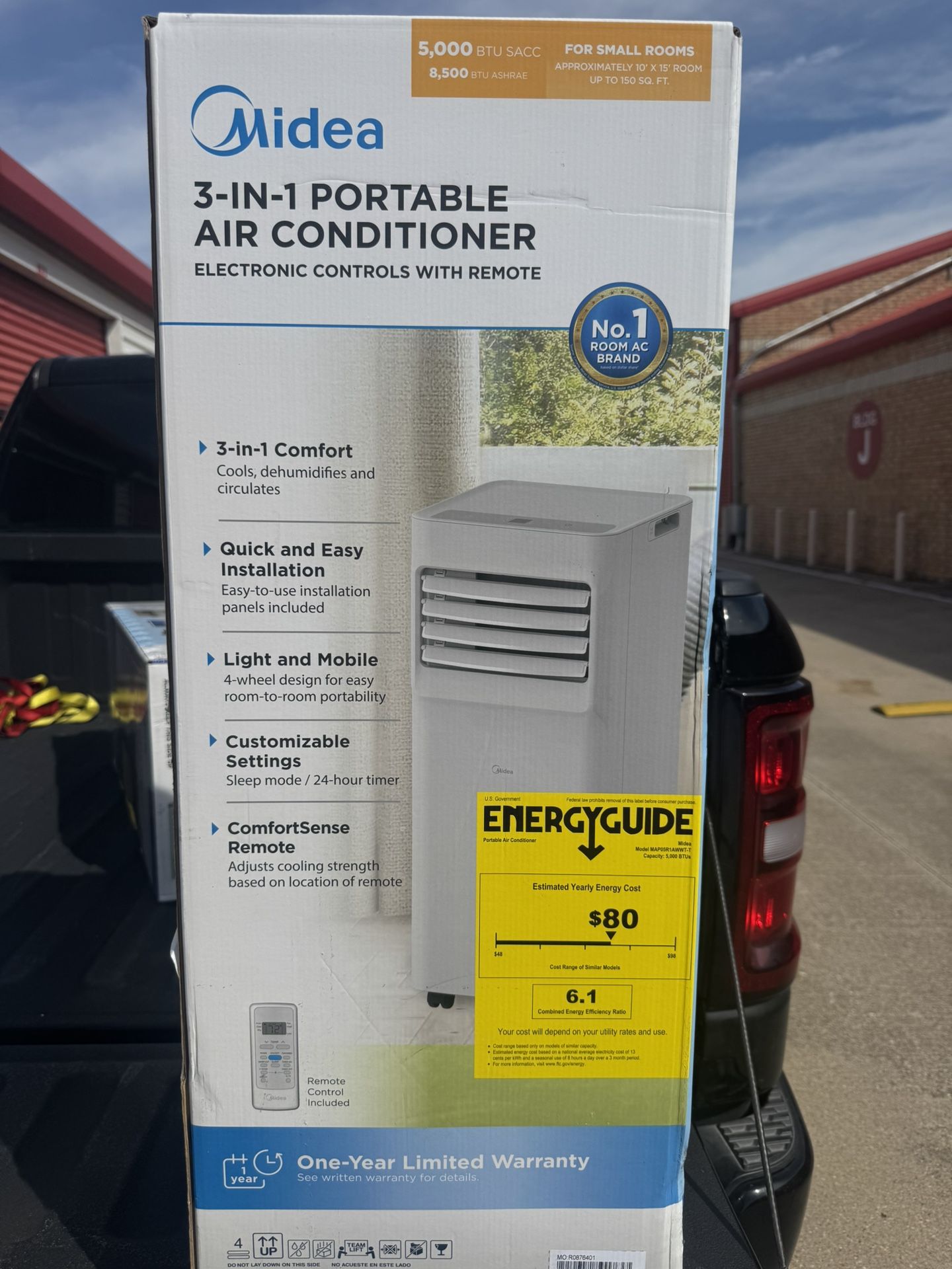 Midea 5,000 BTU Portable Air Conditioner, Cools up to 150 Sq. Ft