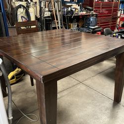Ashley Butterfly Extension Table  And 2 Leather Chairs