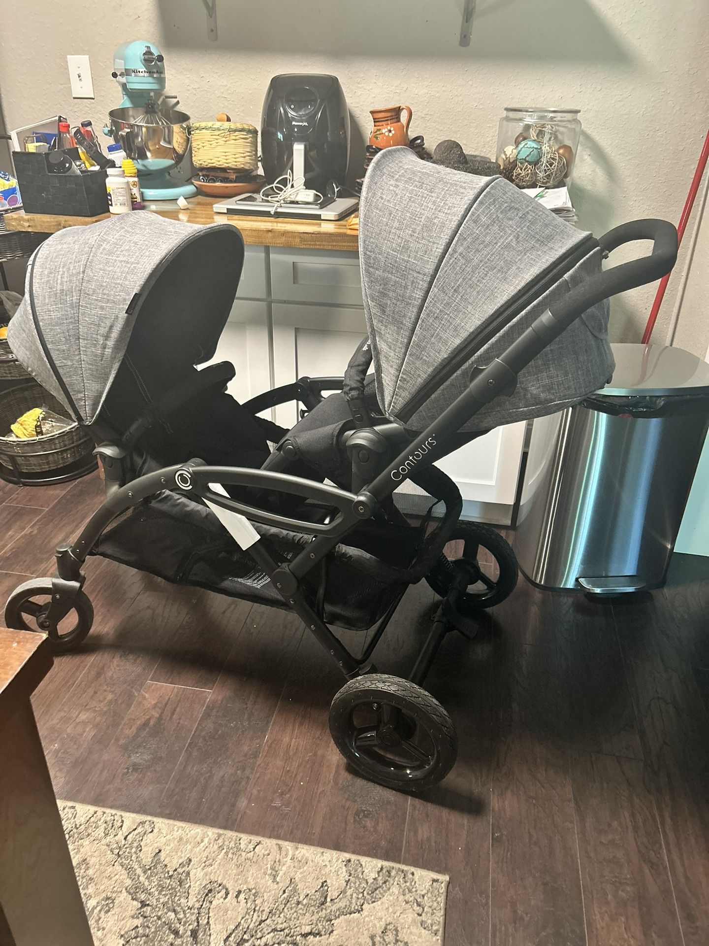 Double baby stroller