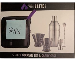 *118 five piece cocktail set and carry case new