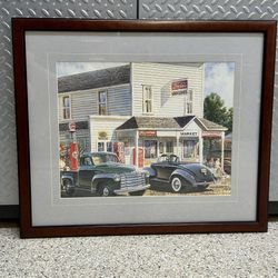 Framed Print - 50’s Gas Station w/ Coca-Cola Branding