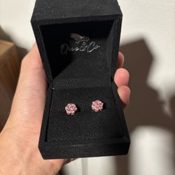 'Cotton Candy' Pink Cluster Earrings VVS Lab Stones