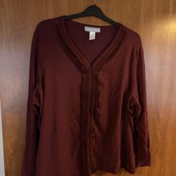 Modern Soul Long Sleeve V-neckline Blouse /Cardigan 3XL