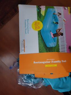 Sun squad rectangular inflatable pool