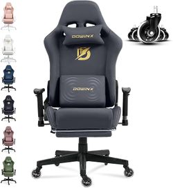 Dowinx Gaming Chair Office Chair with Silky Smooth Wheels Massage Chair with Luxurious Suede Fabric