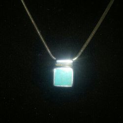 Sterling silver. Turquoises necklace Italy Chain