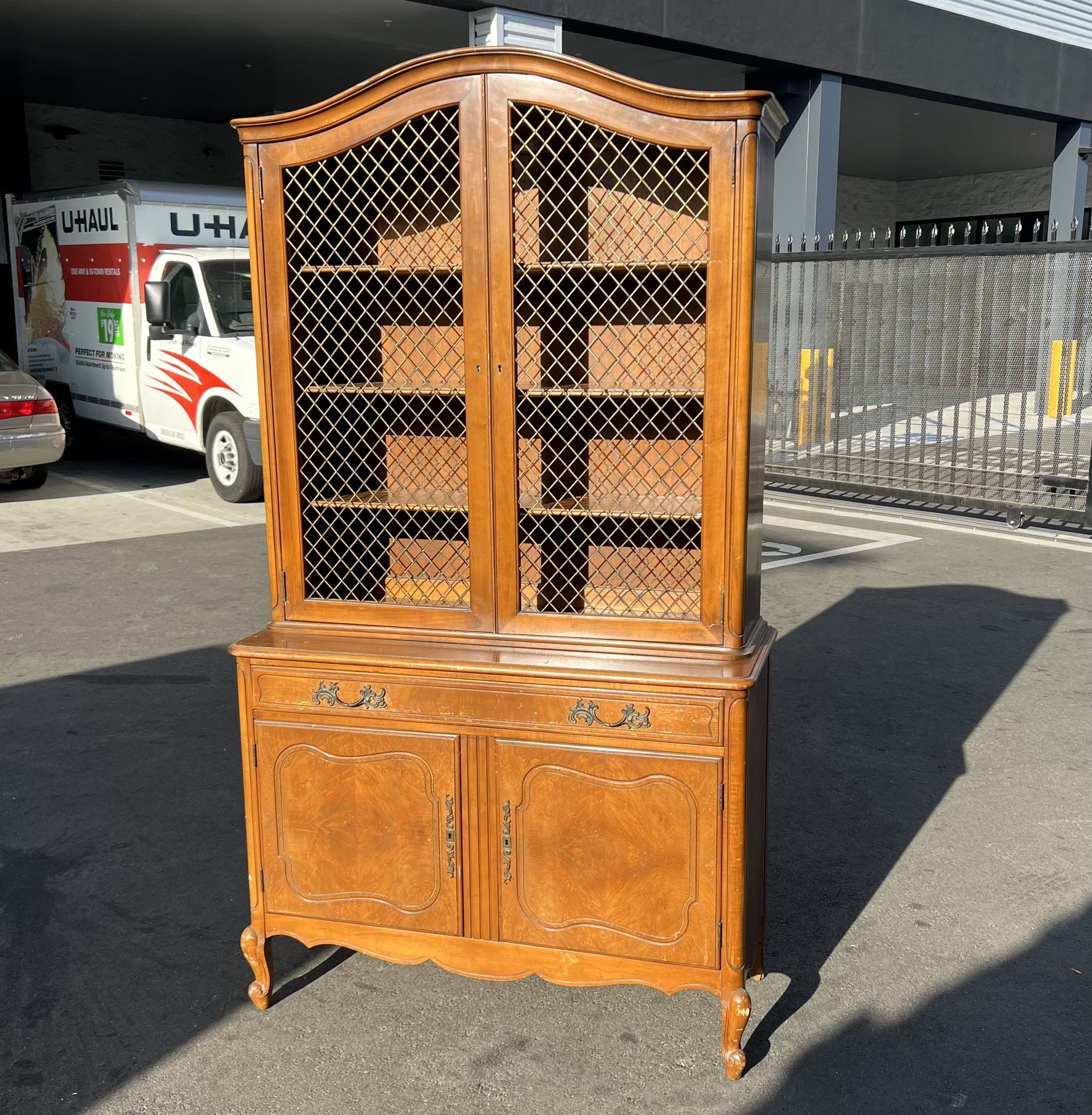 Vintage Irwin French Provincial China Cabinet Hutch
