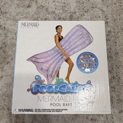 New Mermaid Tail Glitter Pool Float Raft Pool Candy 75x35 In
