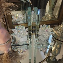 Glass Succulent Book Ends