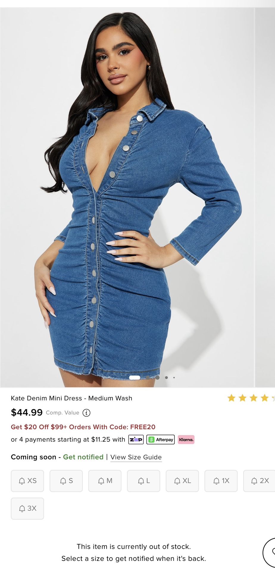Fashion Nova Denim Mini Dress