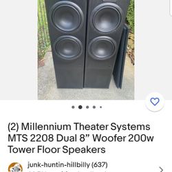 Millennium Loudspeakers Dual 200 Watt  Woofers 