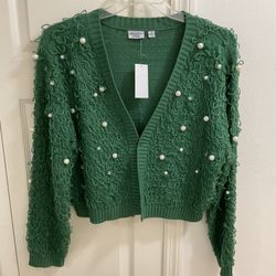 Wicked Green Holiday Cardigan Sweater 2X NWT (Mighty Fine) 