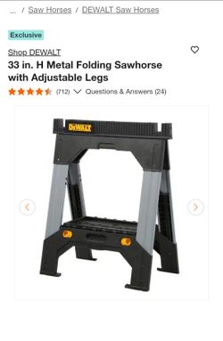 2 DEWALT 33 in. Metal Folding Sawhorse Adjustable Legs