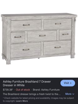 Ashley Furniture Brashland White Dresser – 7 Drawers