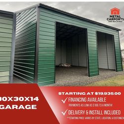 30x30x14 Metal Building Garage Steel Shed