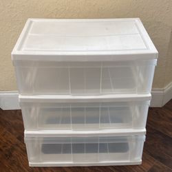 Drawer plastic organizer, 3 drawers- very sturdy and strong quality. H23.5”,W21”, Deep15”.West Boca 