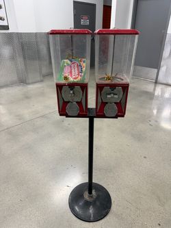 Double Head Gumball Vending Machine on Stand