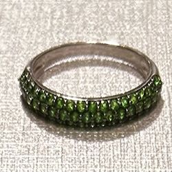 Green Chrome Diopside Sterling Silver Ring